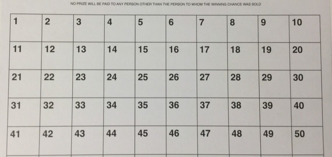 1 59 BONUS BALL CARD LOTTERY BONUS BALL CARD FUNDRAISING CARD A4