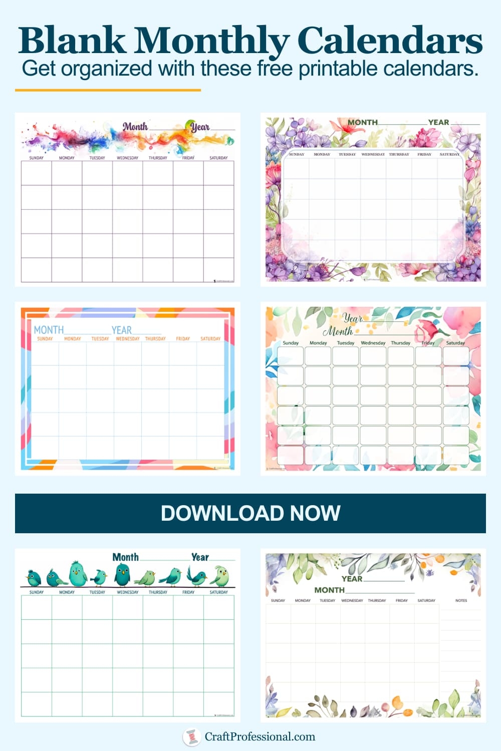 10 Blank Calendar Printables 10 Blank Calendar Printables