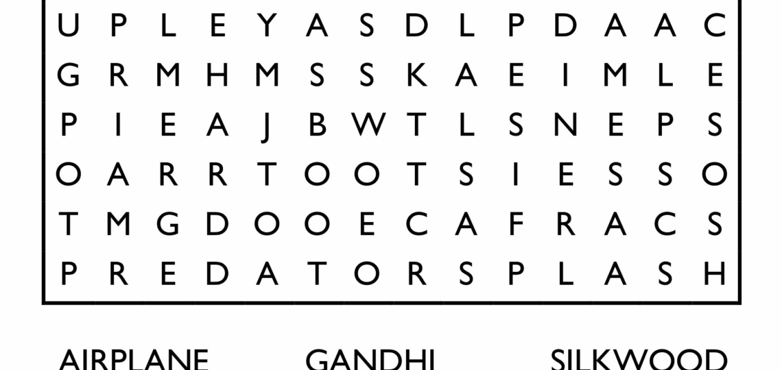 10 Free Printable Word Search Puzzles