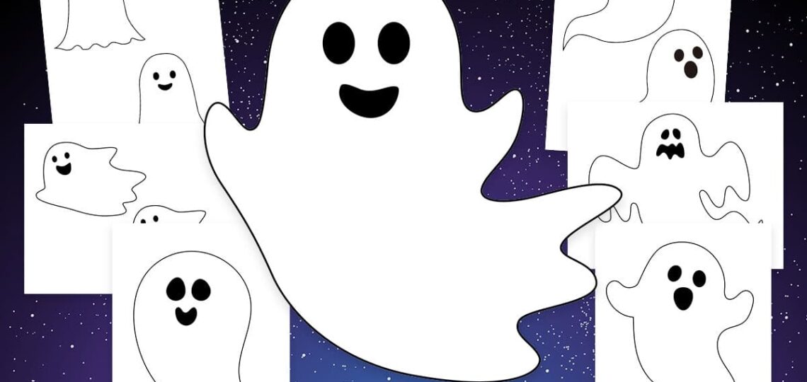 10 Ghost Template Printables For Halloween Crafts Mrs Merry