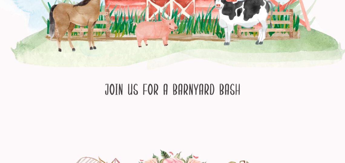 11 Farm Animals Birthday Invitation Templates For Your Kid s
