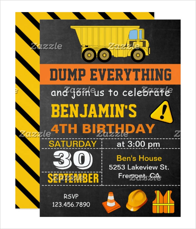 12 Construction Birthday Invitation Examples To Download 12 Construction Birthday Invitation Examples To Download