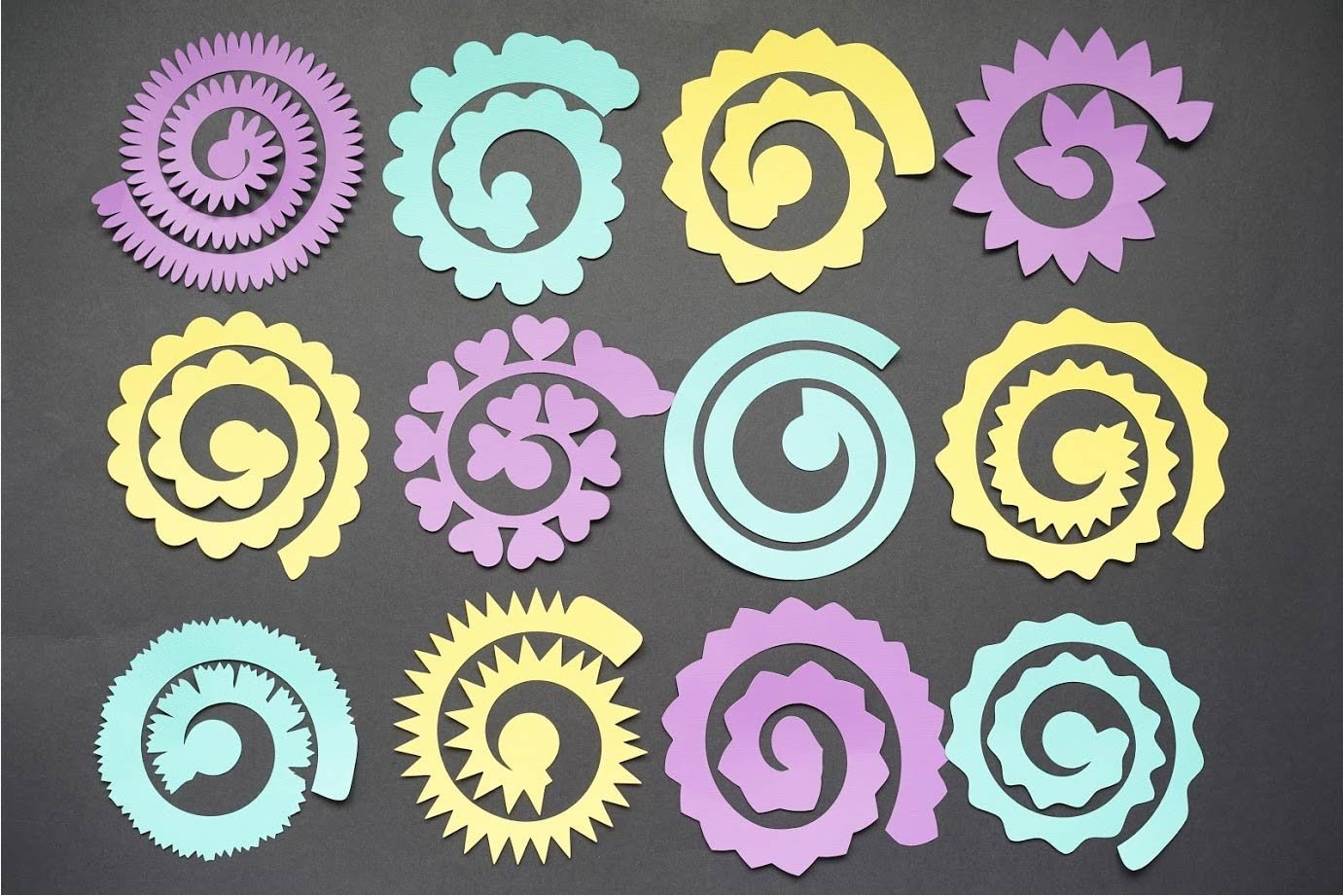 12 Free Rolled Flower SVG Templates