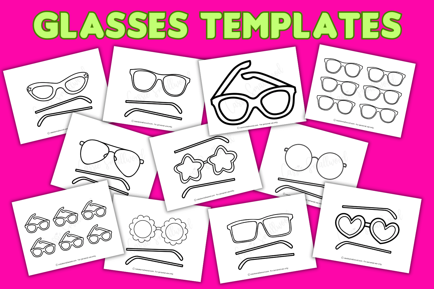 12 Glasses Templates Sunglasses And Eyeglasses Cassie Smallwood