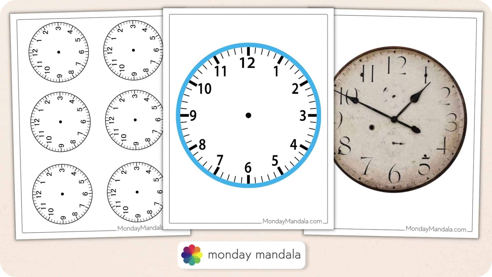 Printable Flower Clock Template Free