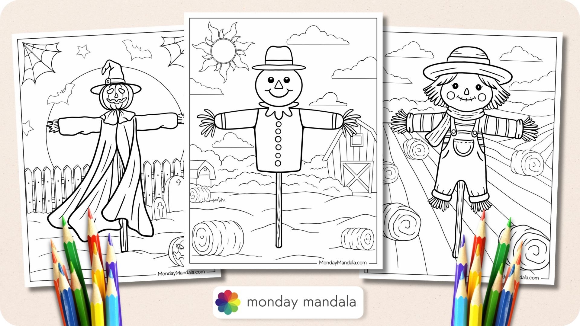 14 Scarecrow Coloring Pages Free PDF Printables 