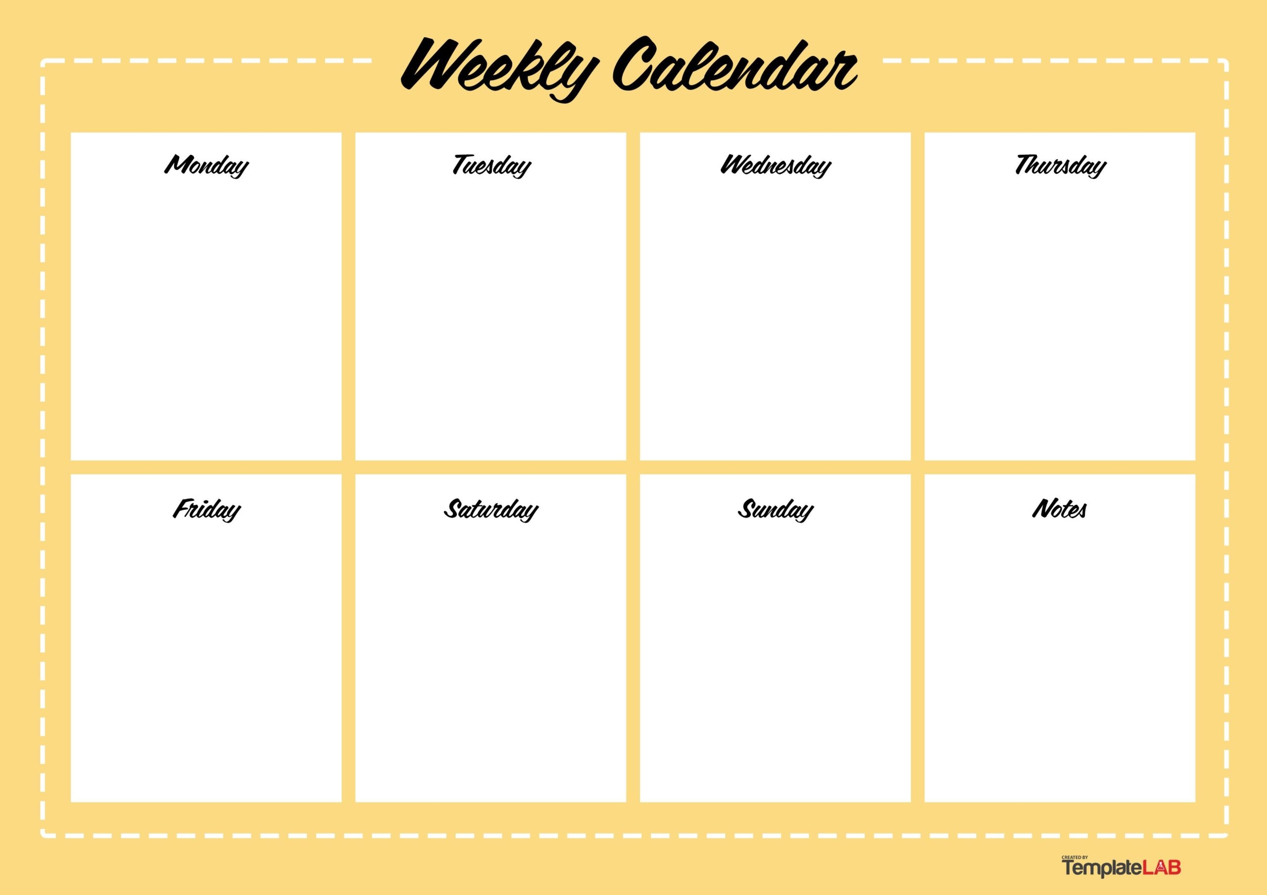 A Blank Weekly Calendar Printable A Blank Weekly Calendar Printable