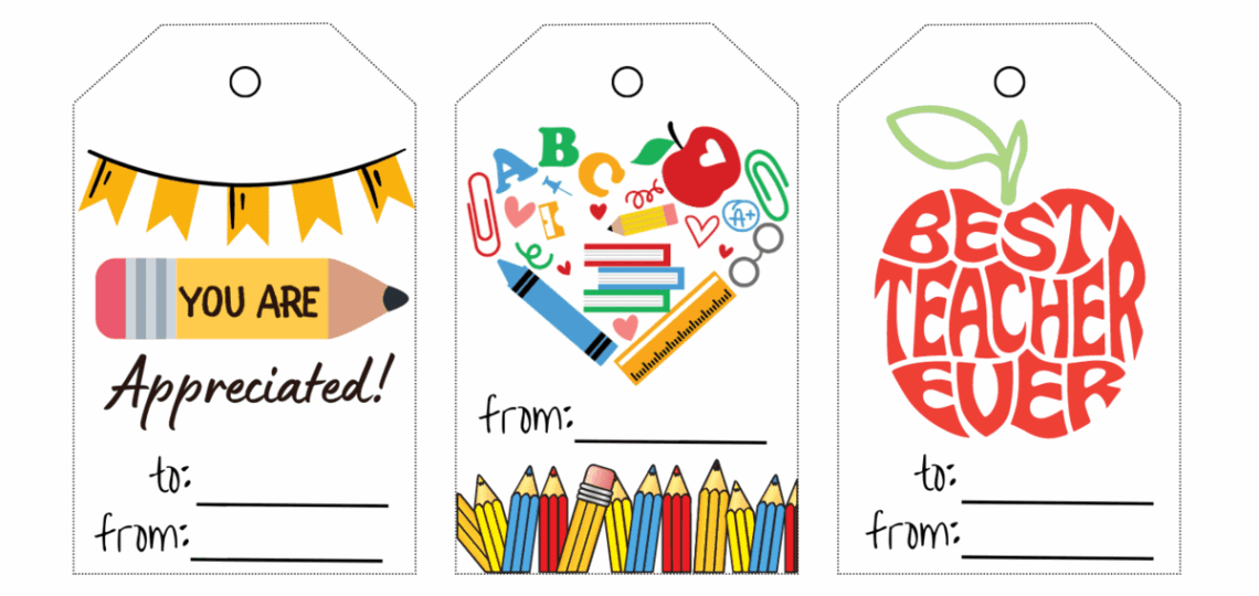 20 Free Printable Teacher Appreciation Tags