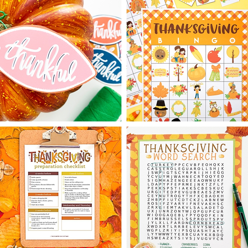 20 FREE Thanksgiving Printables Pineapple Paper Co 
