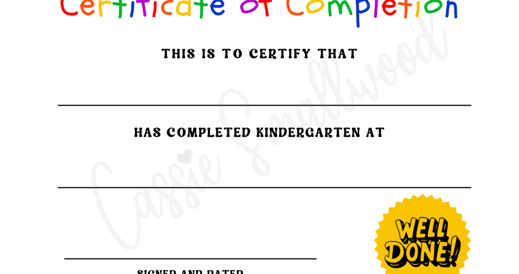 20 Preschool And Kindergarten Graduation Certificates FREE