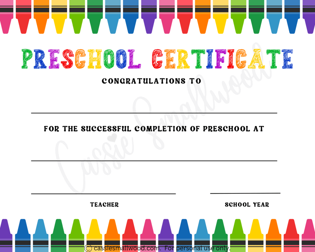 20 Preschool And Kindergarten Graduation Certificates FREE 