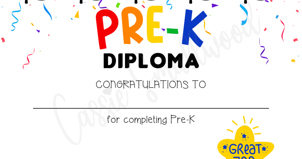 20 Preschool And Kindergarten Graduation Certificates FREE PRINTABLE Cassie Smallwood
