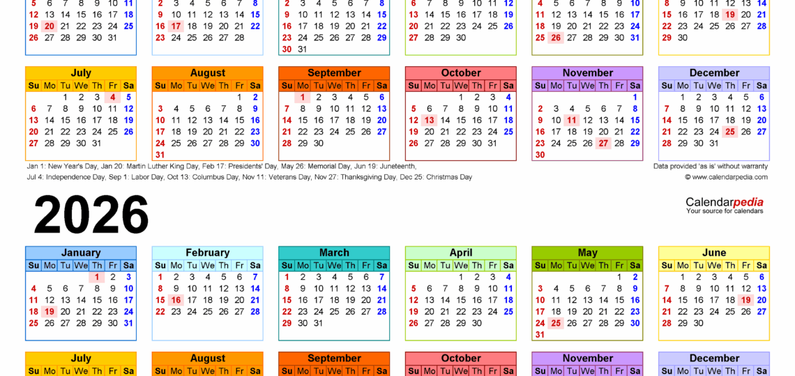 2025 2026 Two Year Calendar Free Printable PDF Templates