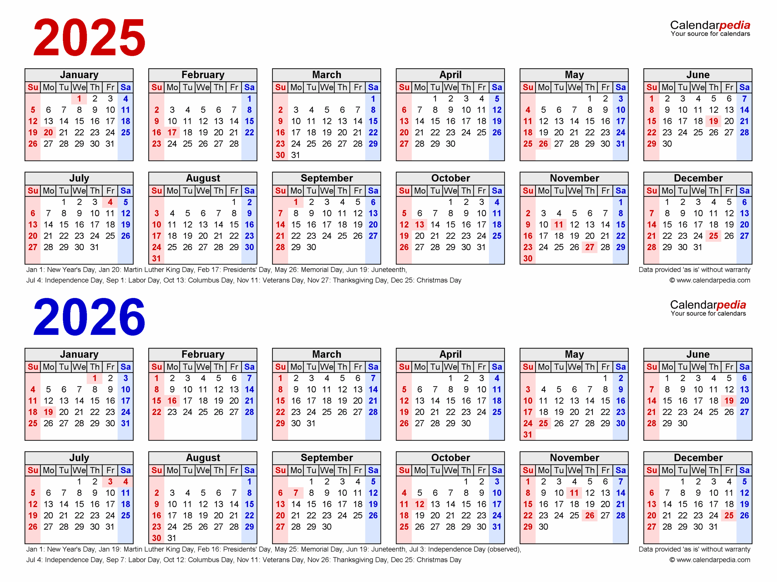 2025 2026 Two Year Calendar Free Printable PDF Templates 2025 2026 Two Year Calendar Free Printable PDF Templates