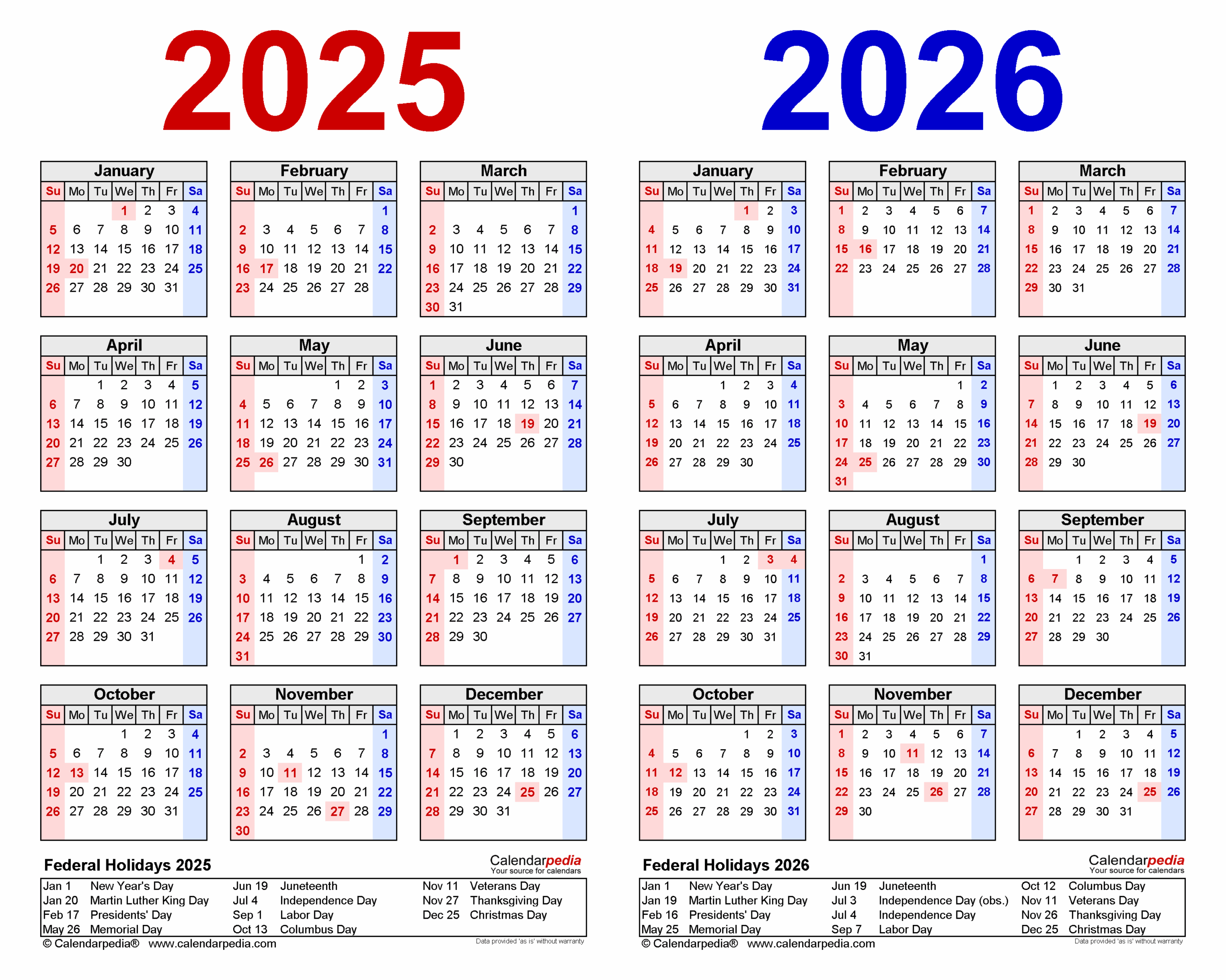 2025 2026 Two Year Calendar Free Printable PDF Templates 2025 2026 Two Year Calendar Free Printable PDF Templates