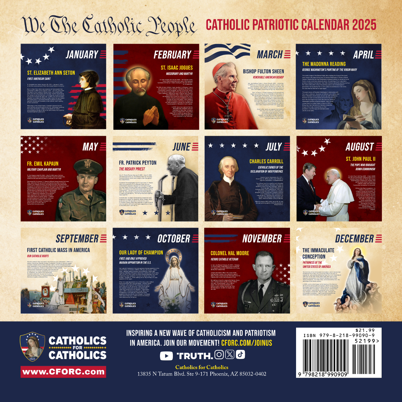 2025 Catholic Patriotic Calendar We The Catholic People Catholics For Catholics