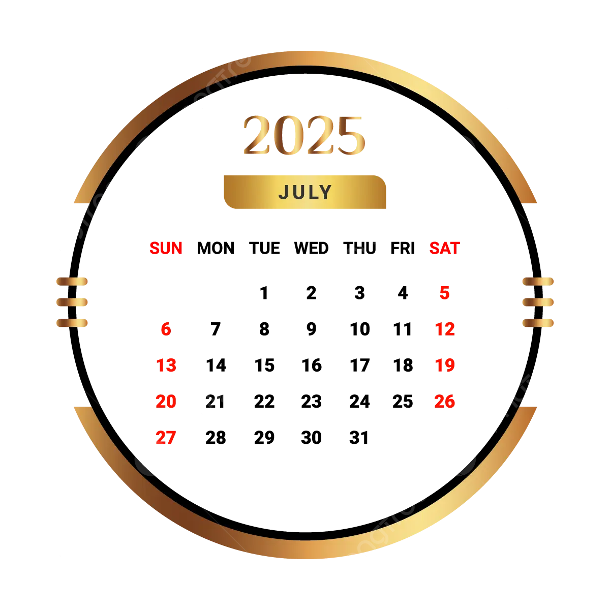 2025 July Month Calendar With Golden And Black Vector Monthly Calendar Calendar July 2025 PNG And Vector With Transparent Background For Free Download 2025 July Month Calendar With Golden And Black Vector Monthly Calendar Calendar July 2025 PNG And Vector With Transparent Background For Free Download