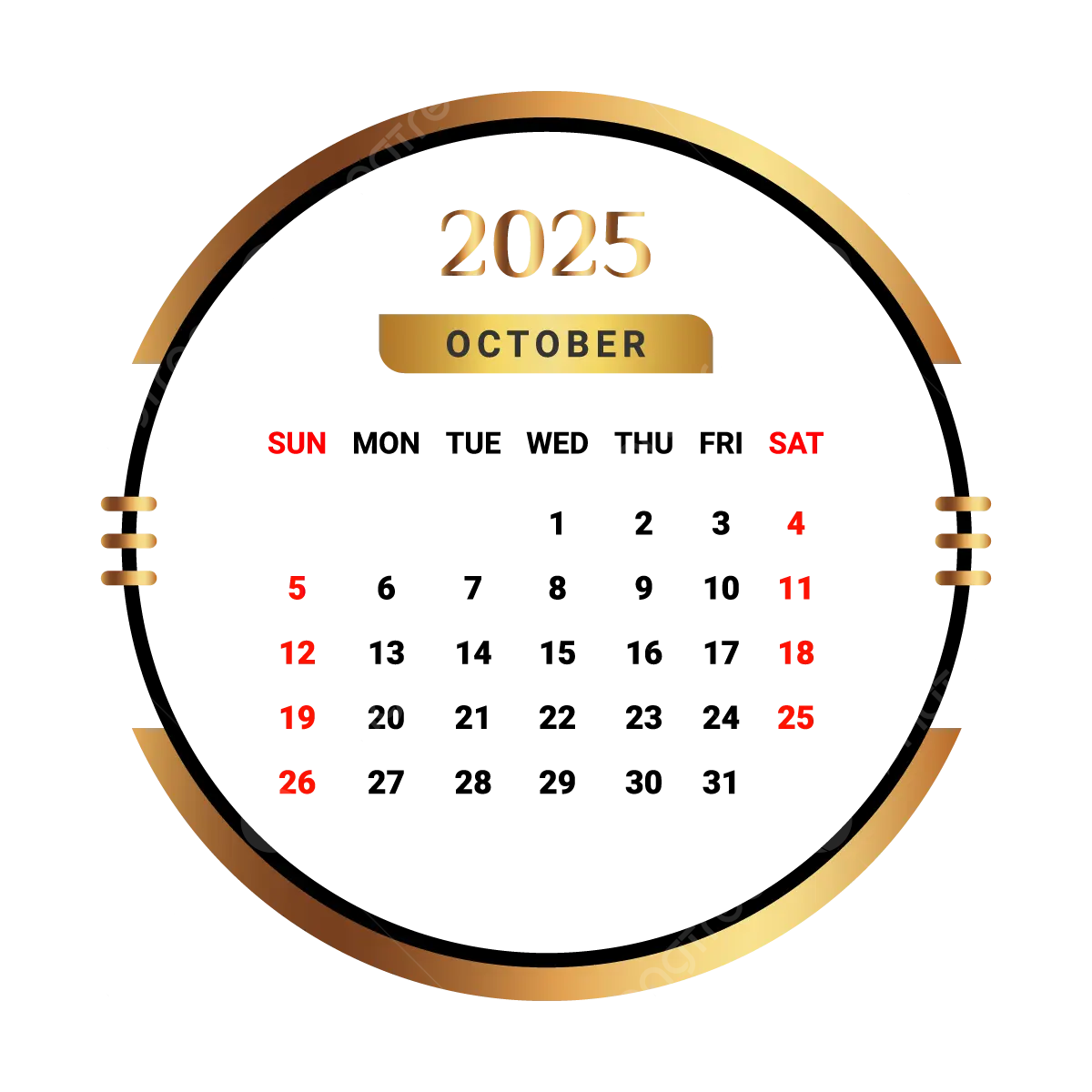 2025 October Month Calendar With Golden And Black Vector Monthly 2025 October Month Calendar With Golden And Black Vector Monthly