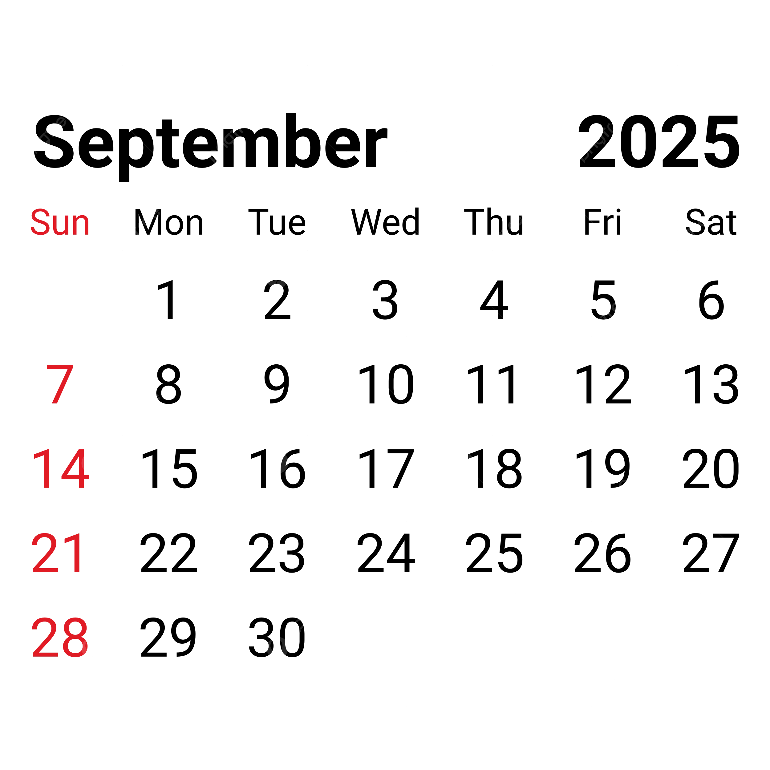 2025 September Monthly Calendar Vector 2025 September Monthly  2025 September Monthly Calendar Vector 2025 September Monthly