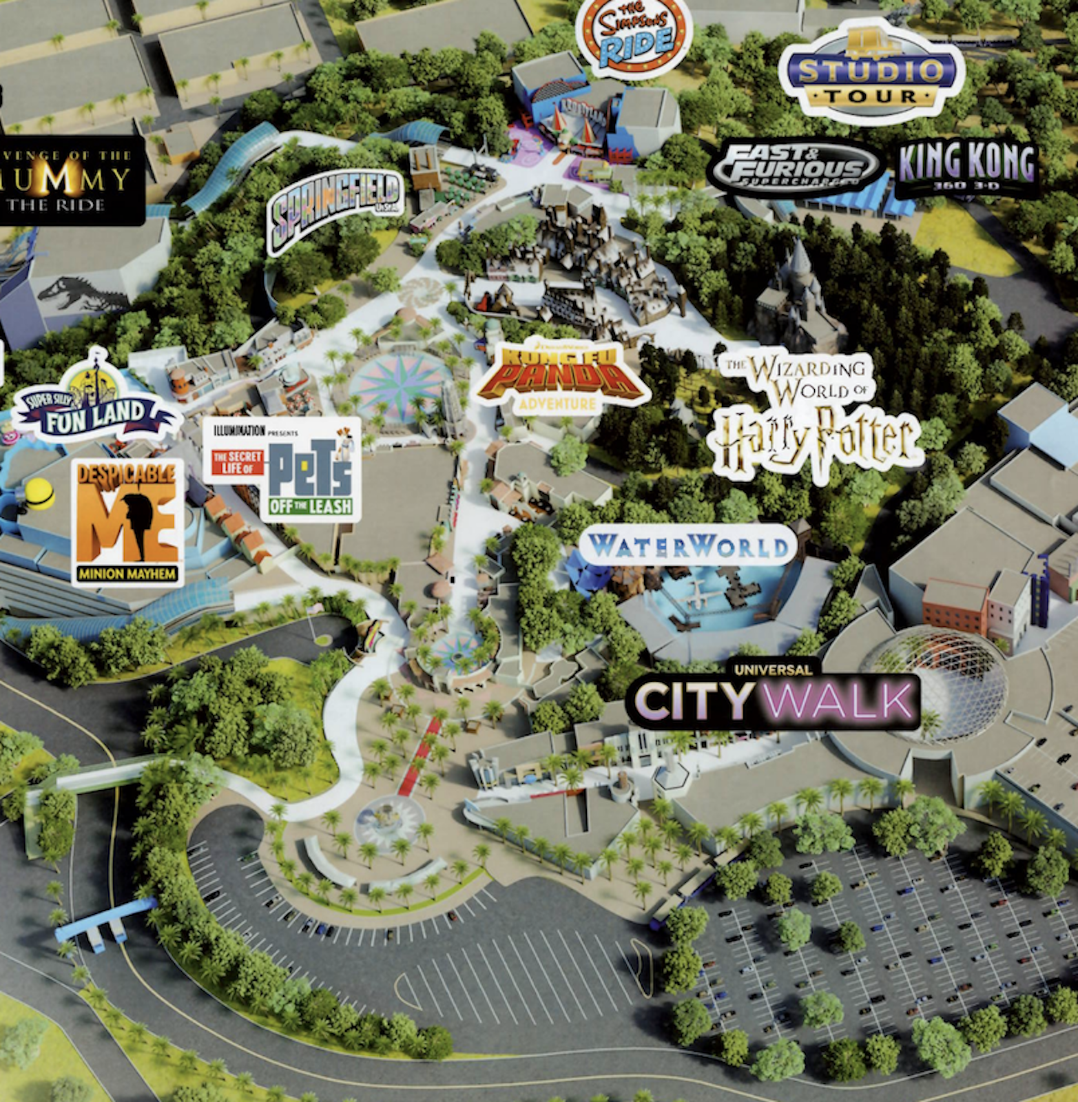 2025 Universal Studios Hollywood Map California Printable PDF 