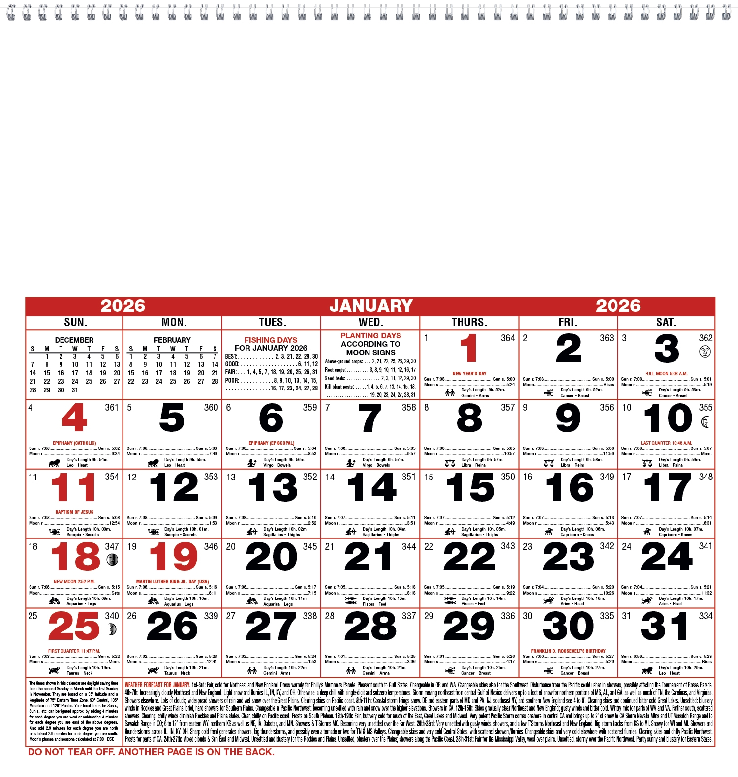 2026 Almanac Calendar Small Spiral 11 2026 Almanac Calendar Small Spiral 11