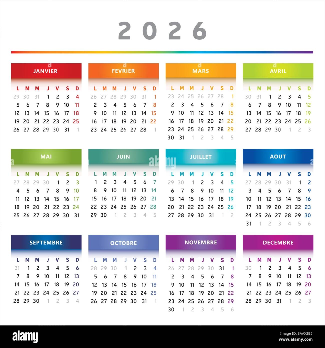 2026 French Calendar Hi res Stock Photography And Images Alamy