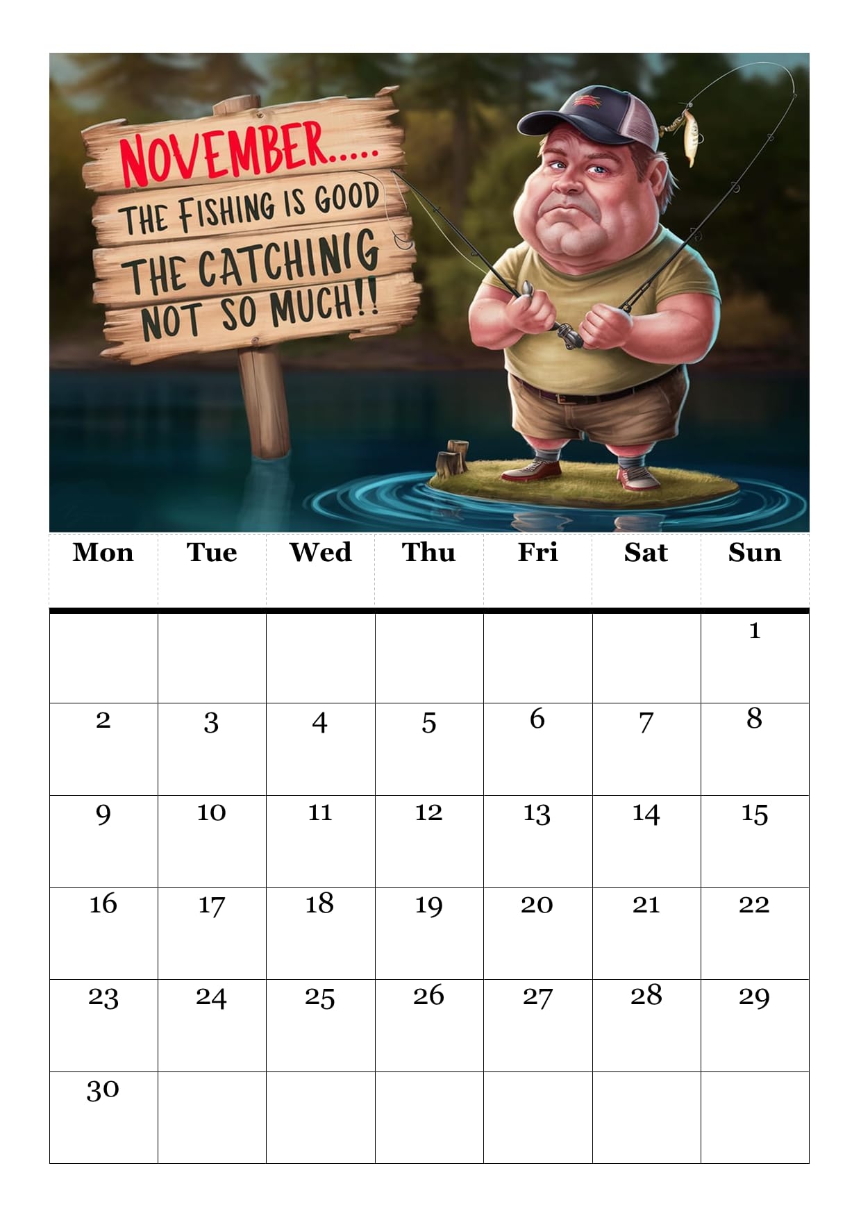 2026 Funny Fishing Calendar A4 Size Gift For Dads Husbands And Brothers Amazon co uk Stationery U0026 Office Supplies
