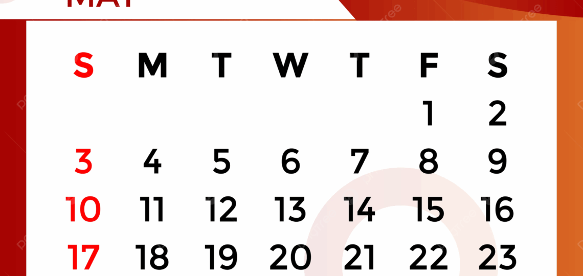2026 May Month Calendar Vector Template Download On Pngtree
