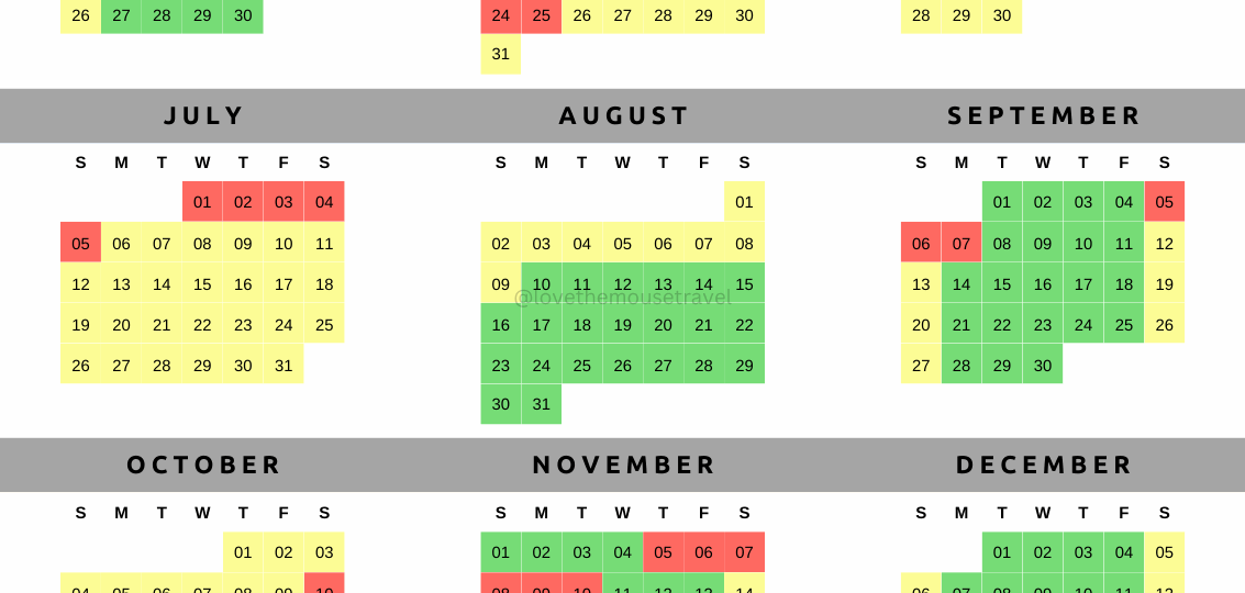 2026 Walt Disney World Crowd Calendar Love The Mouse Travel