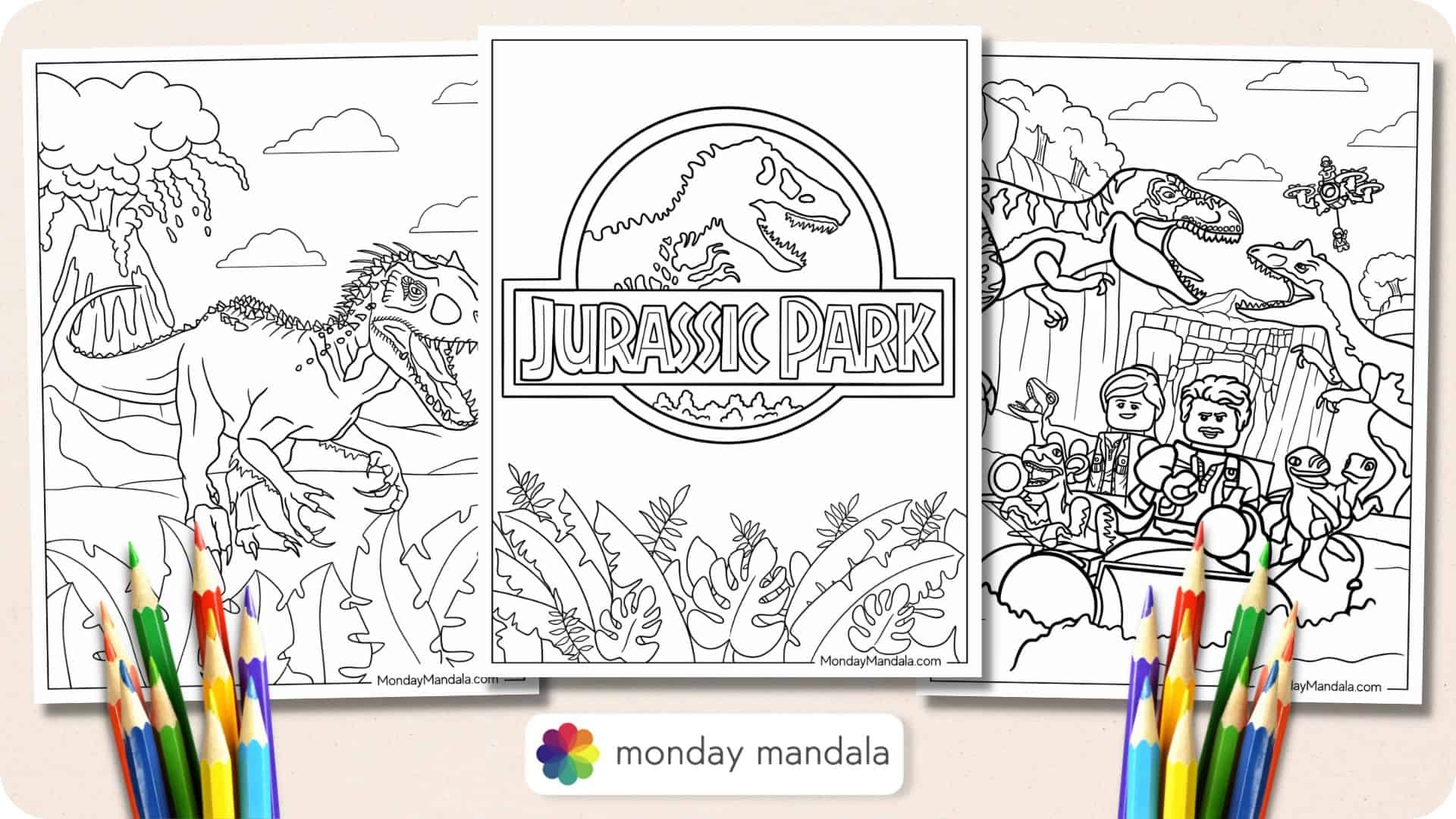 Jurassic World Free Blank Printables