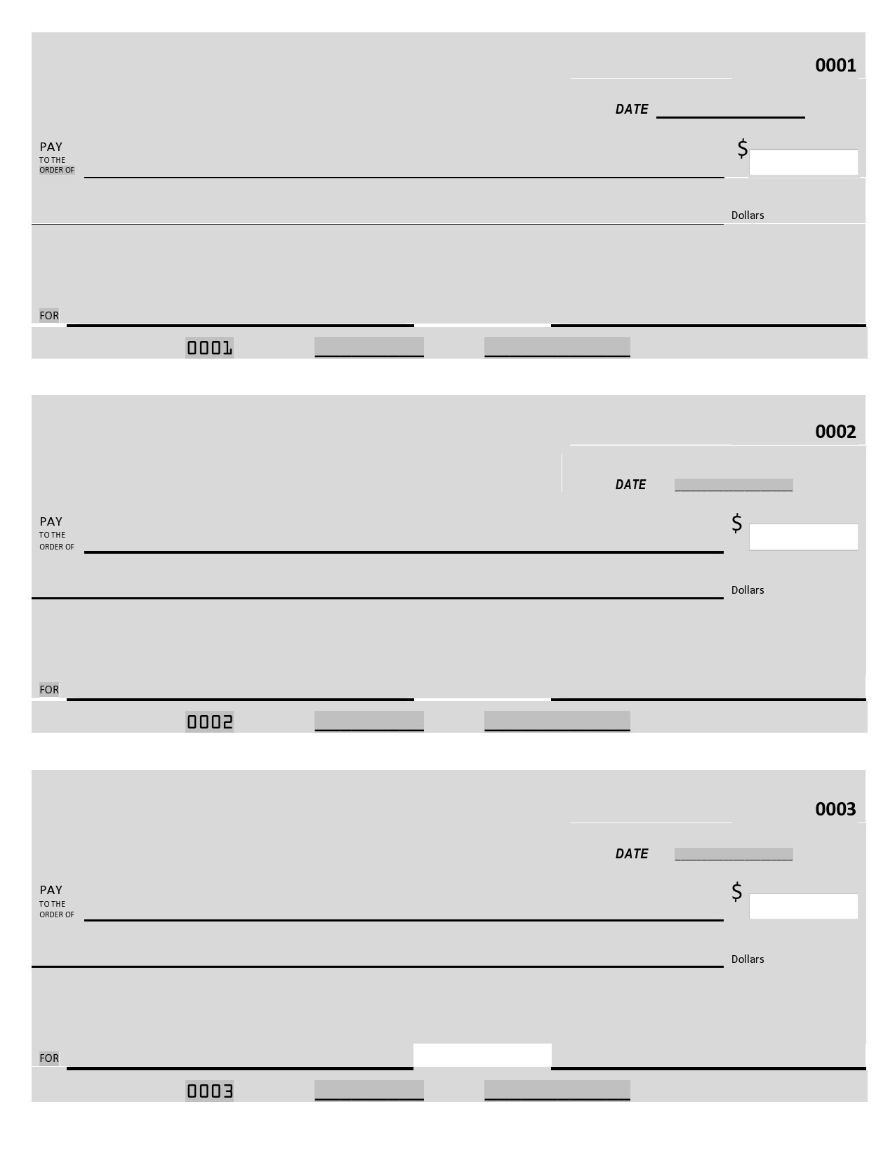 Free Printable Blank Checks Students
