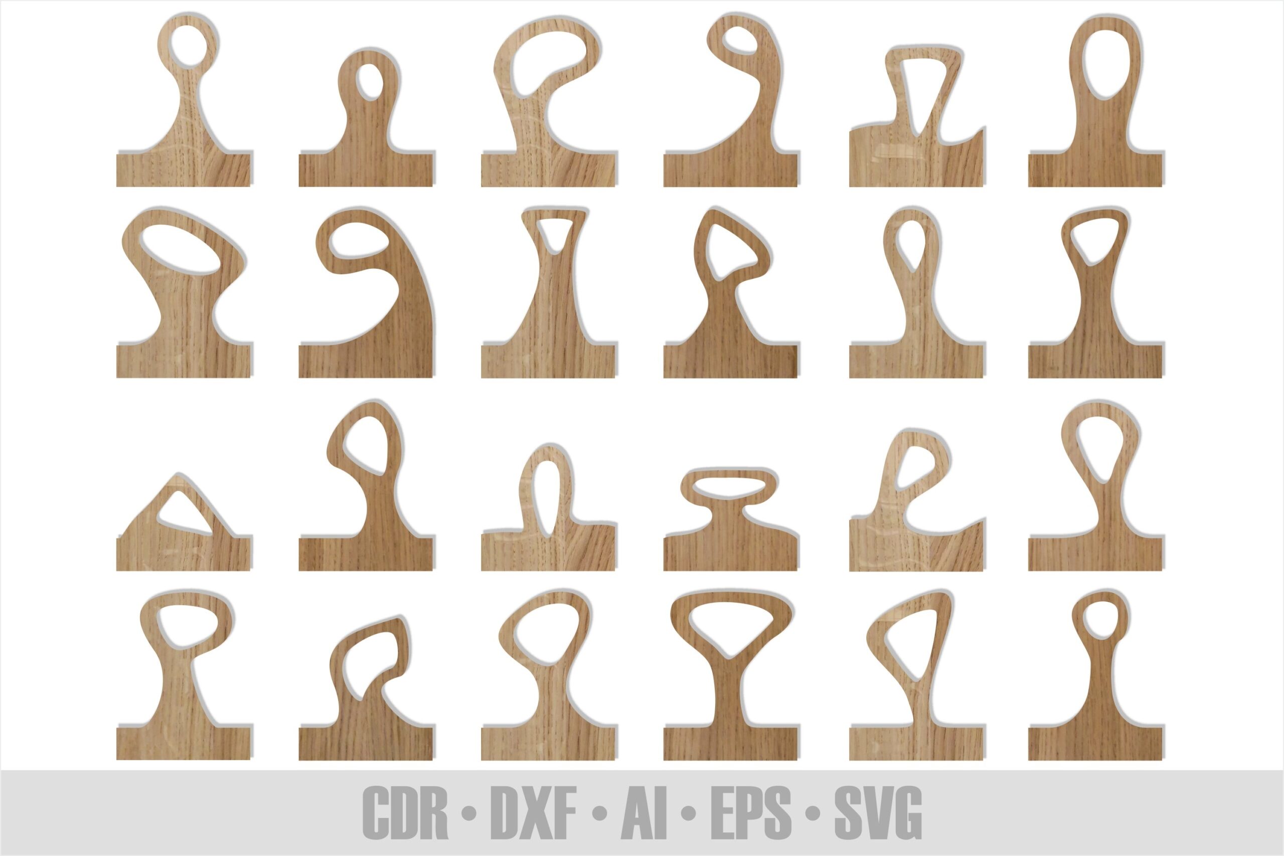 24 Cutting Board Handle Templates Set 3 SVG DXF PDF