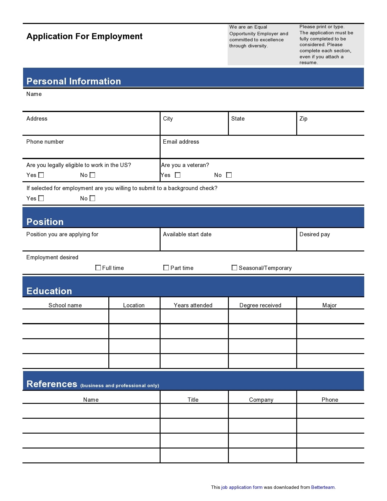 27 Basic Employment Application Templates Free  27 Basic Employment Application Templates Free
