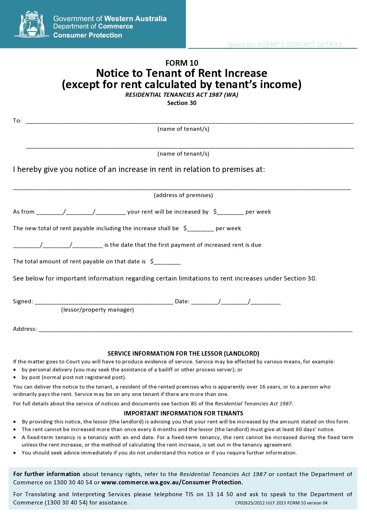 29 Rent Increase Notice Samples 30 60 Days TemplateArchive