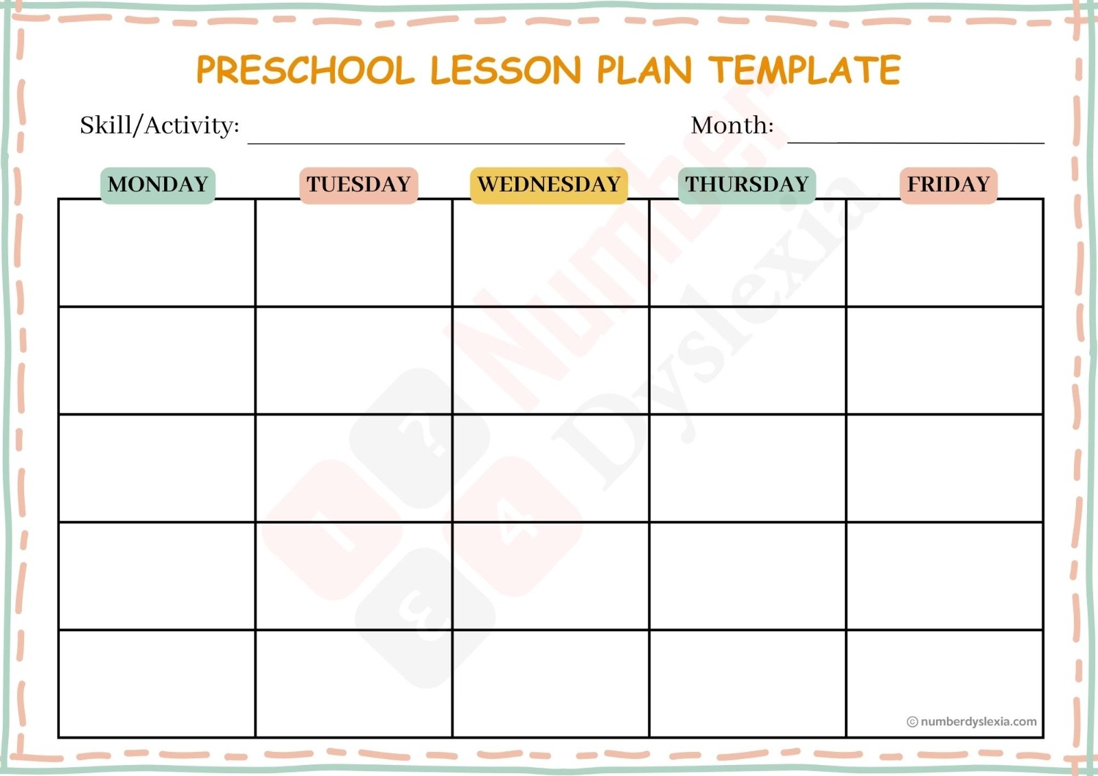 3 Printable Preschool Lesson Plan Templates PDF Included Number Dyslexia 3 Printable Preschool Lesson Plan Templates PDF Included Number Dyslexia