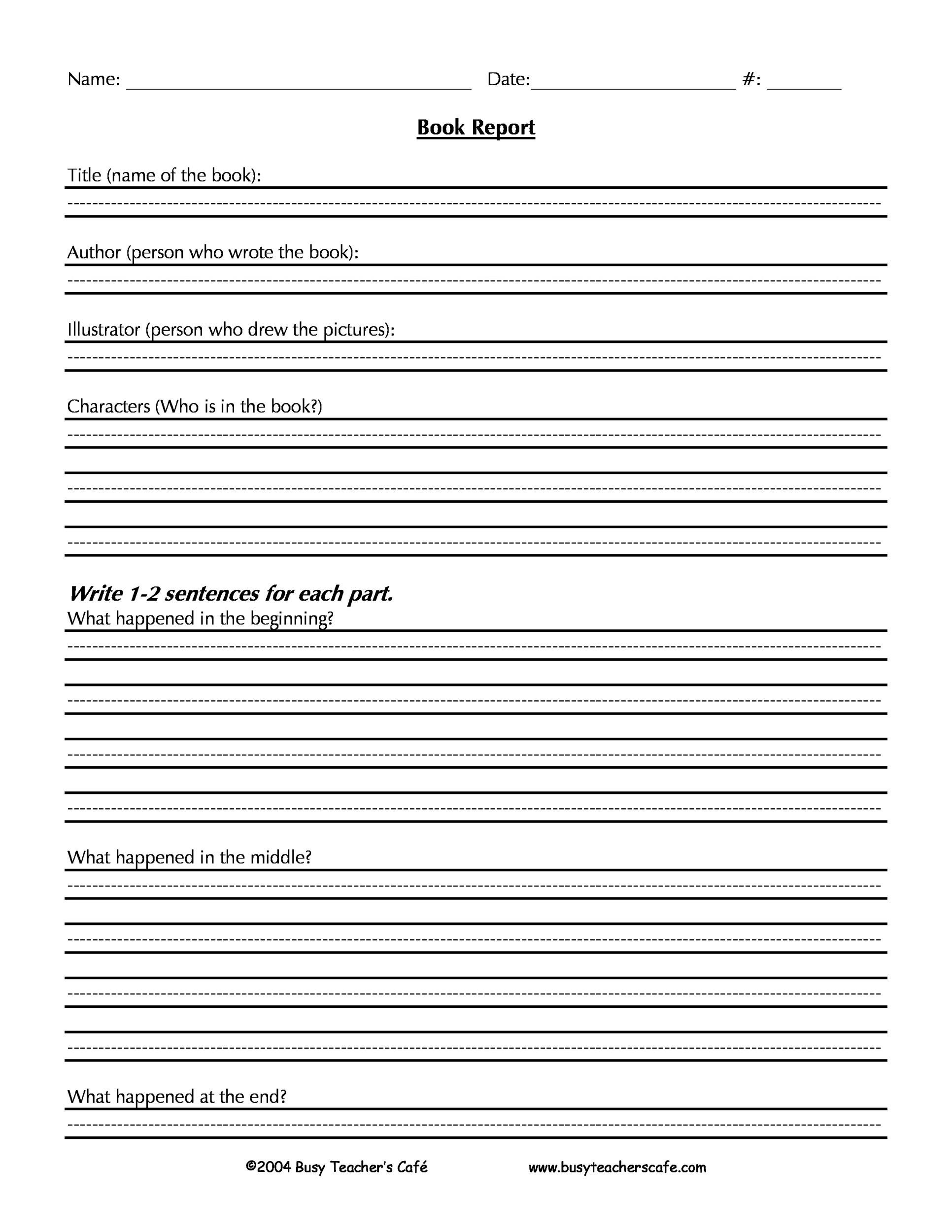 30 Book Report Templates U0026 Reading Worksheets