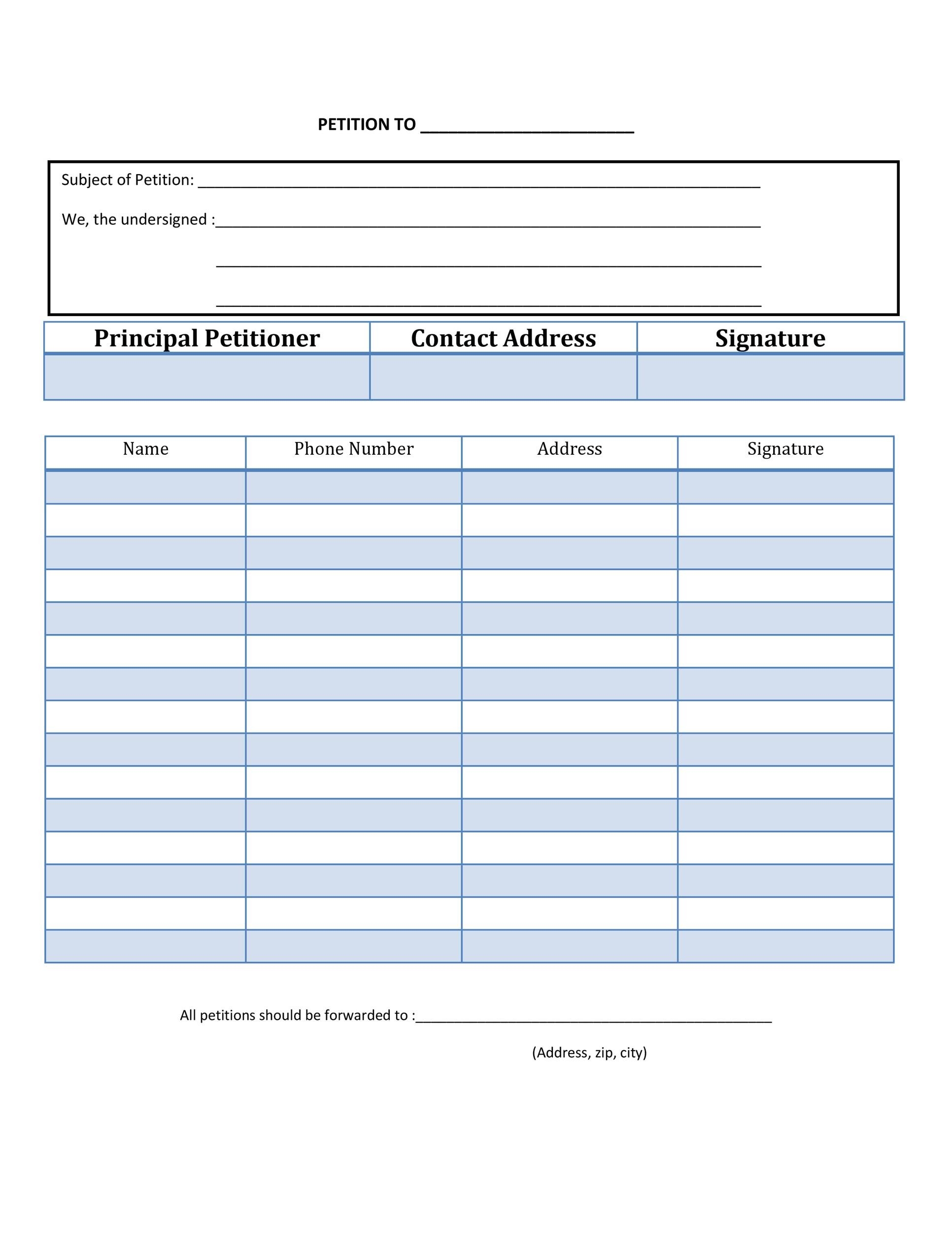 Free Legal Petition Template Printable