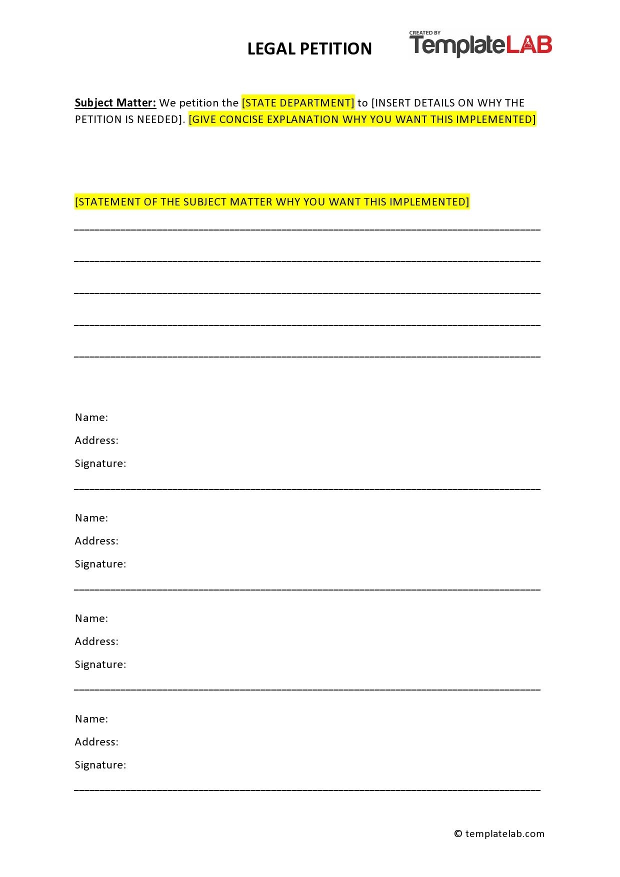30 Petition Templates How To Write Petition Guide
