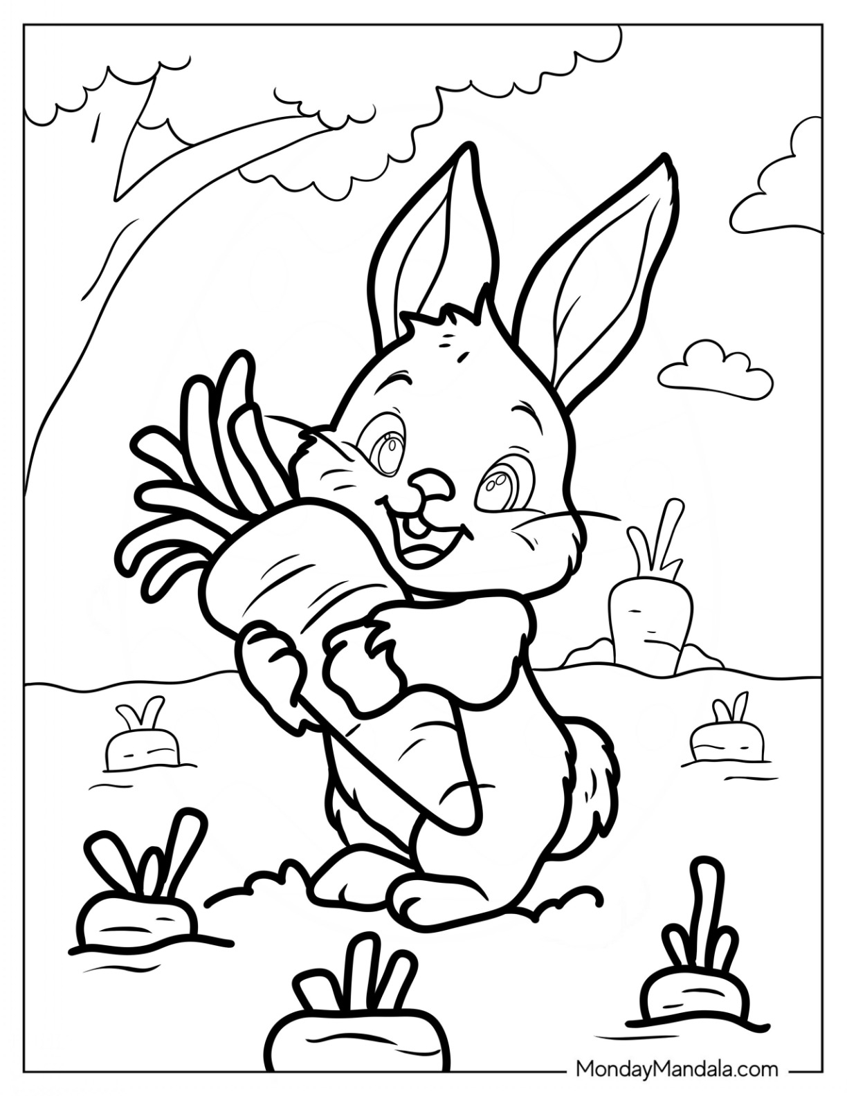 34 Easter Bunny Coloring Pages Free PDF Printables 