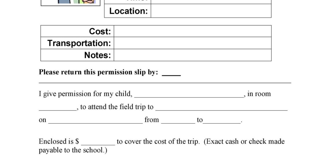 35 Permission Slip Templates U0026 Field Trip Forms