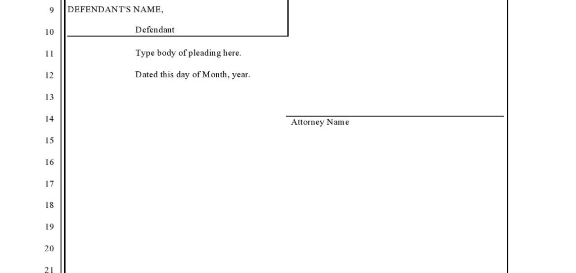 36 Free Pleading Paper Templates Word PDF TemplateLab