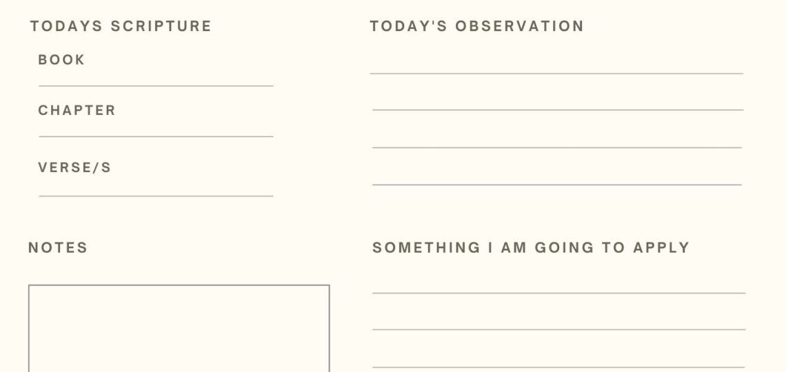 365 Day S O A P Journal Free Printable Free Bible Worksheets