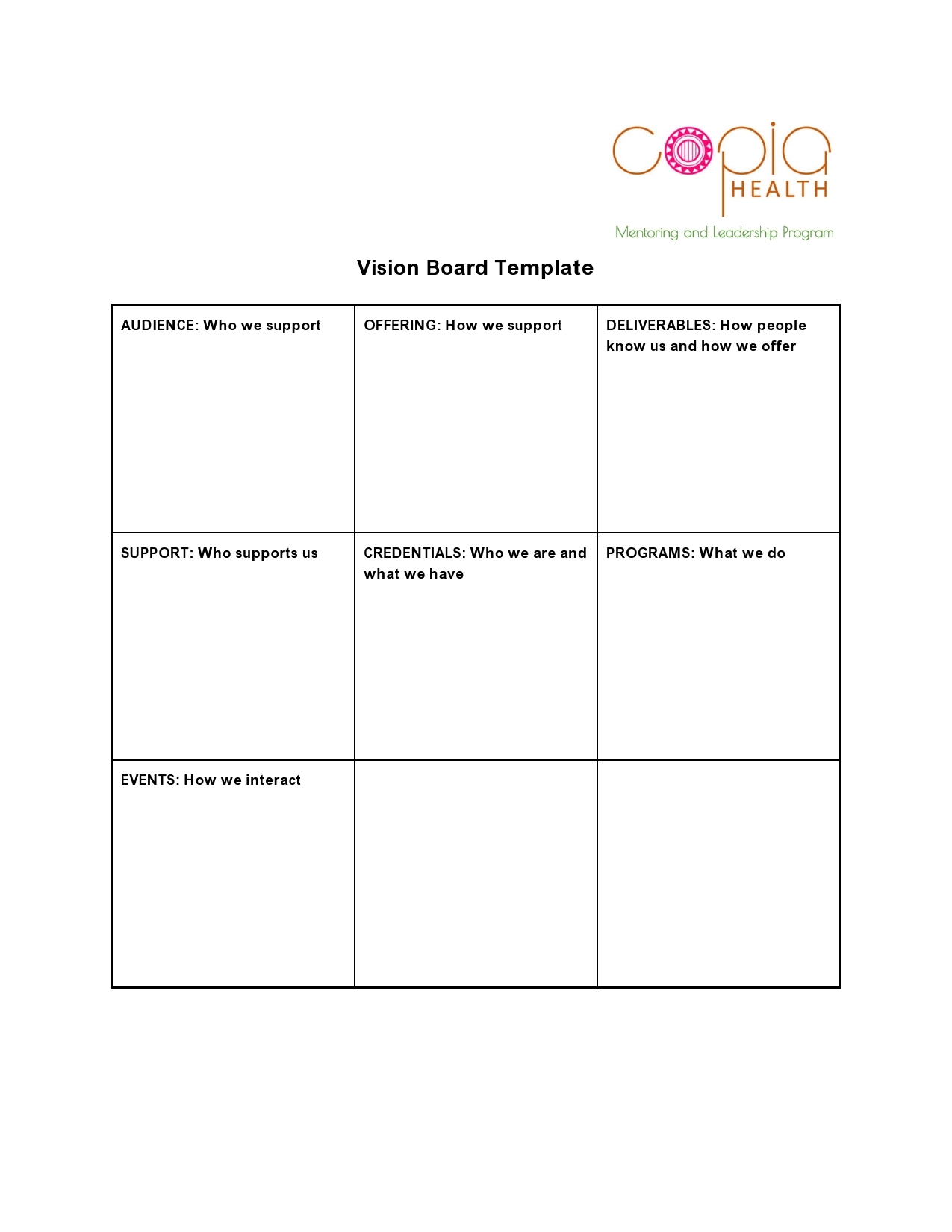 Vision Board Template Printable Free Download Vision Board Template Printable Free Download