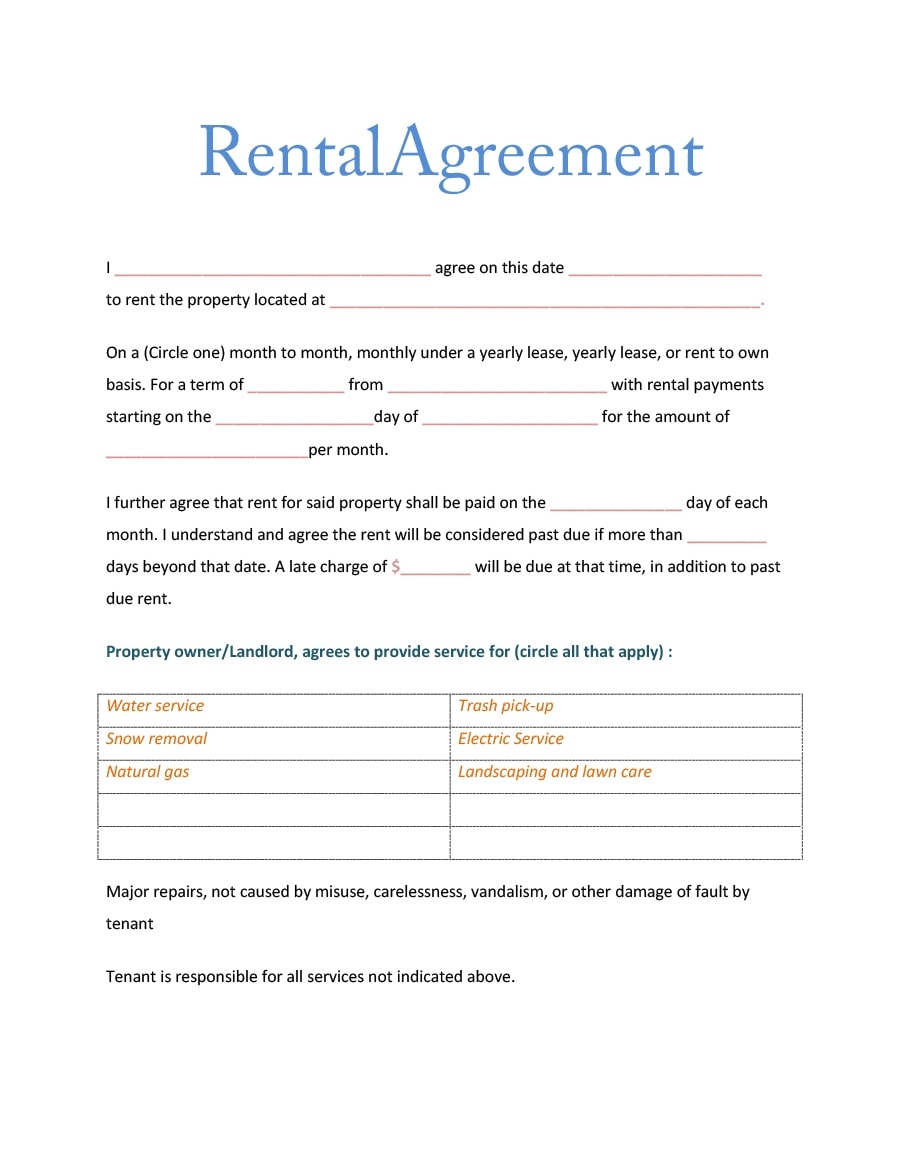 39 Simple Room Rental Agreement Templates TemplateArchive