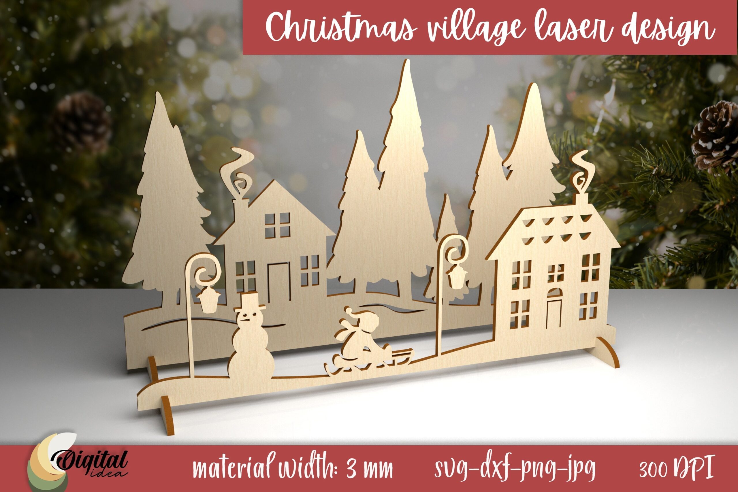 3D Christmas Village Silhouette Christmas Village 2814083 