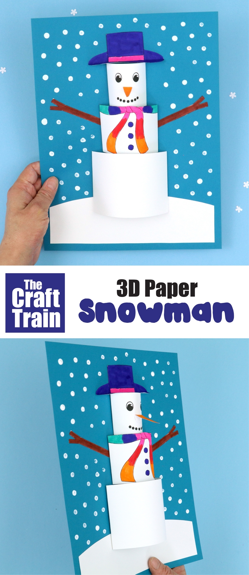 3D Paper Snowman The Craft Train