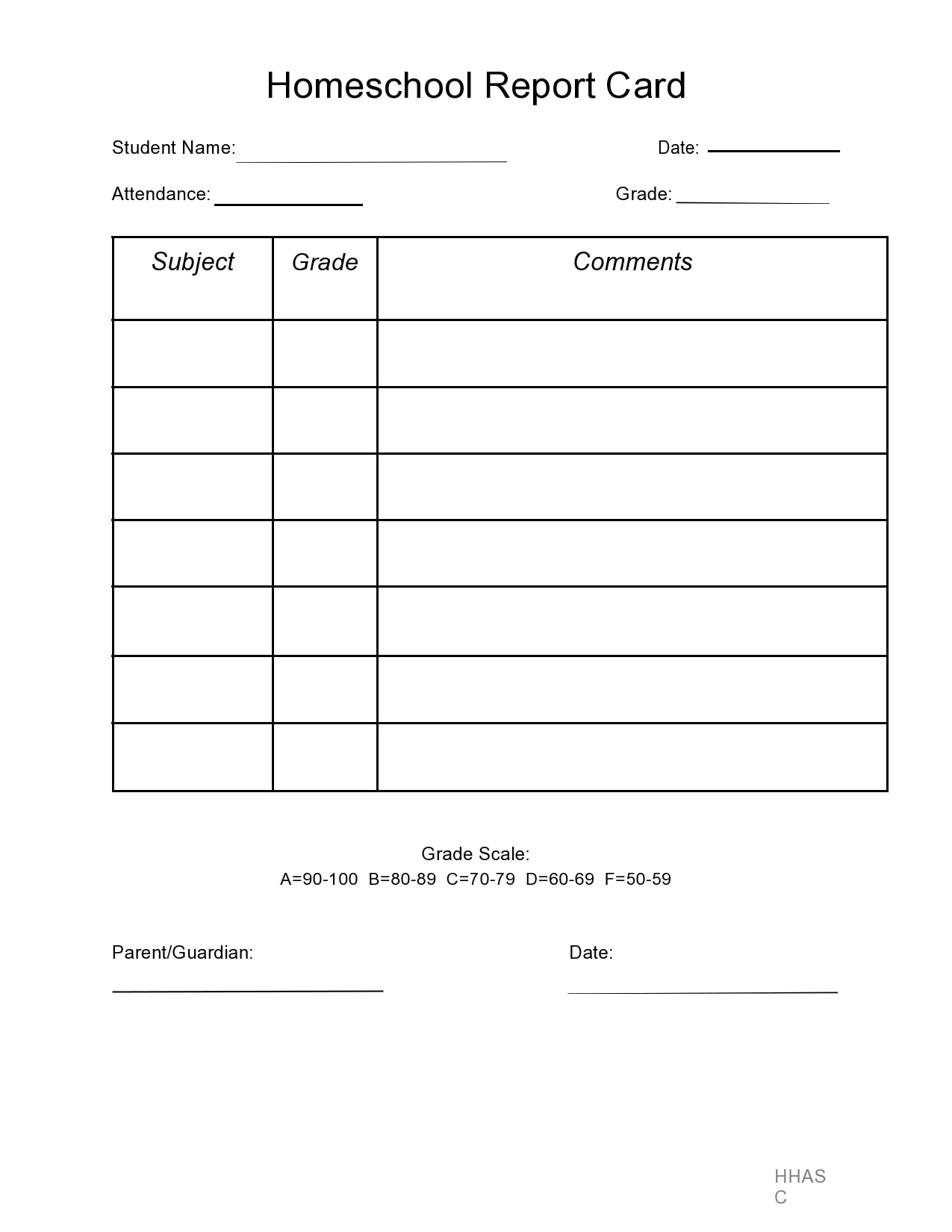 Free Printable Elementary Report Card Templates
