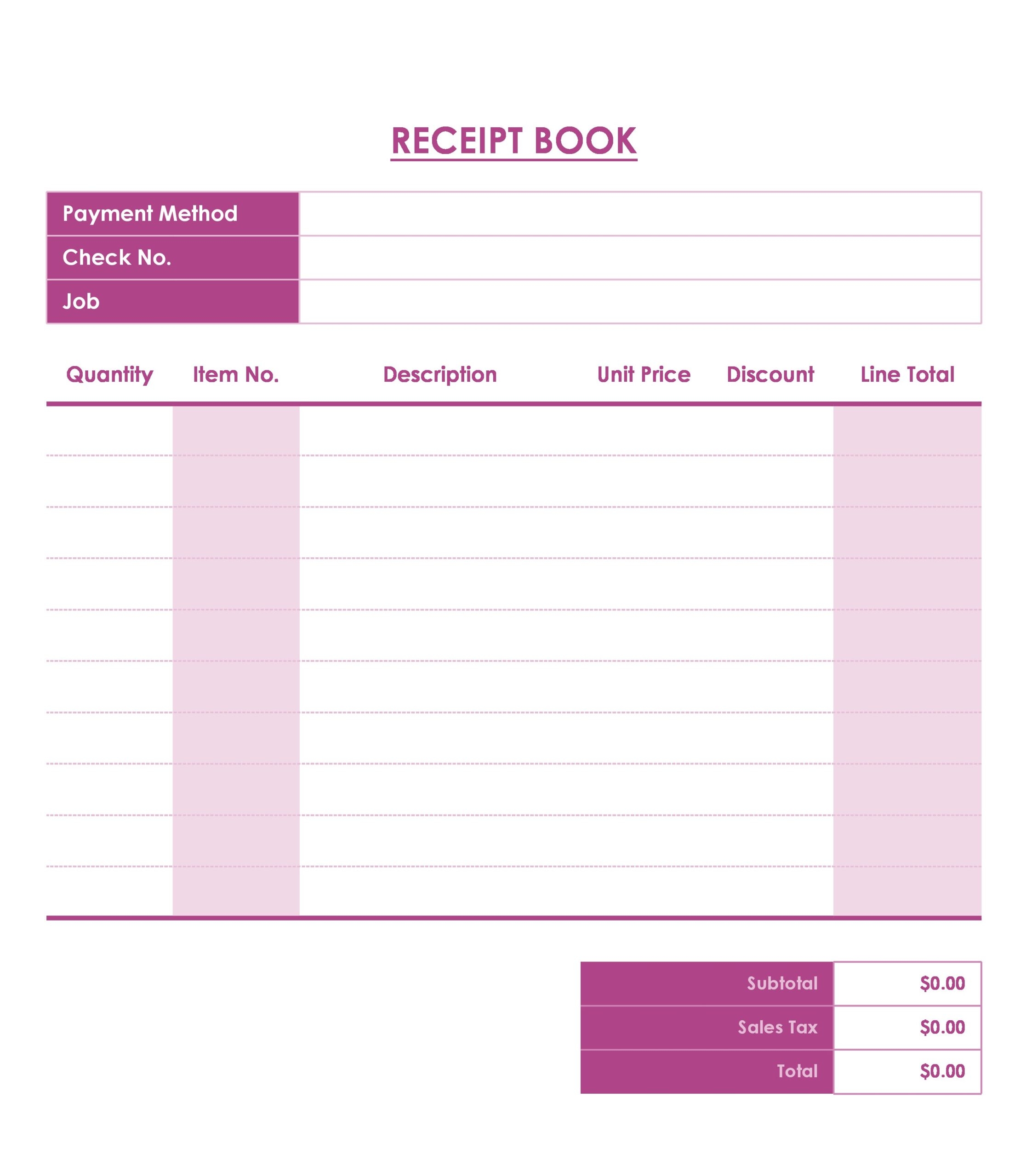 40 Free Receipt Book Templates Word Excel PDF 