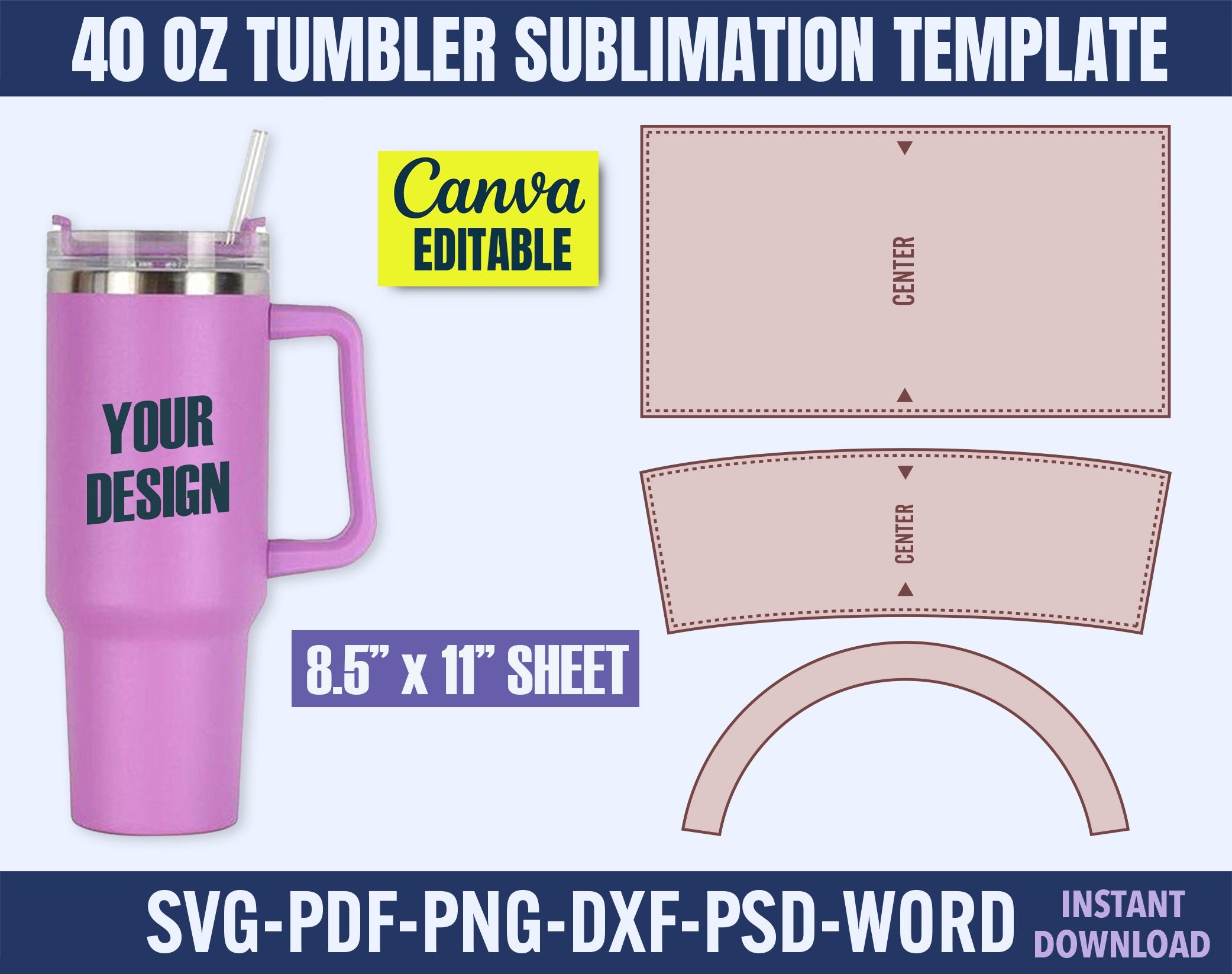 Printable Blank Tumbler Template