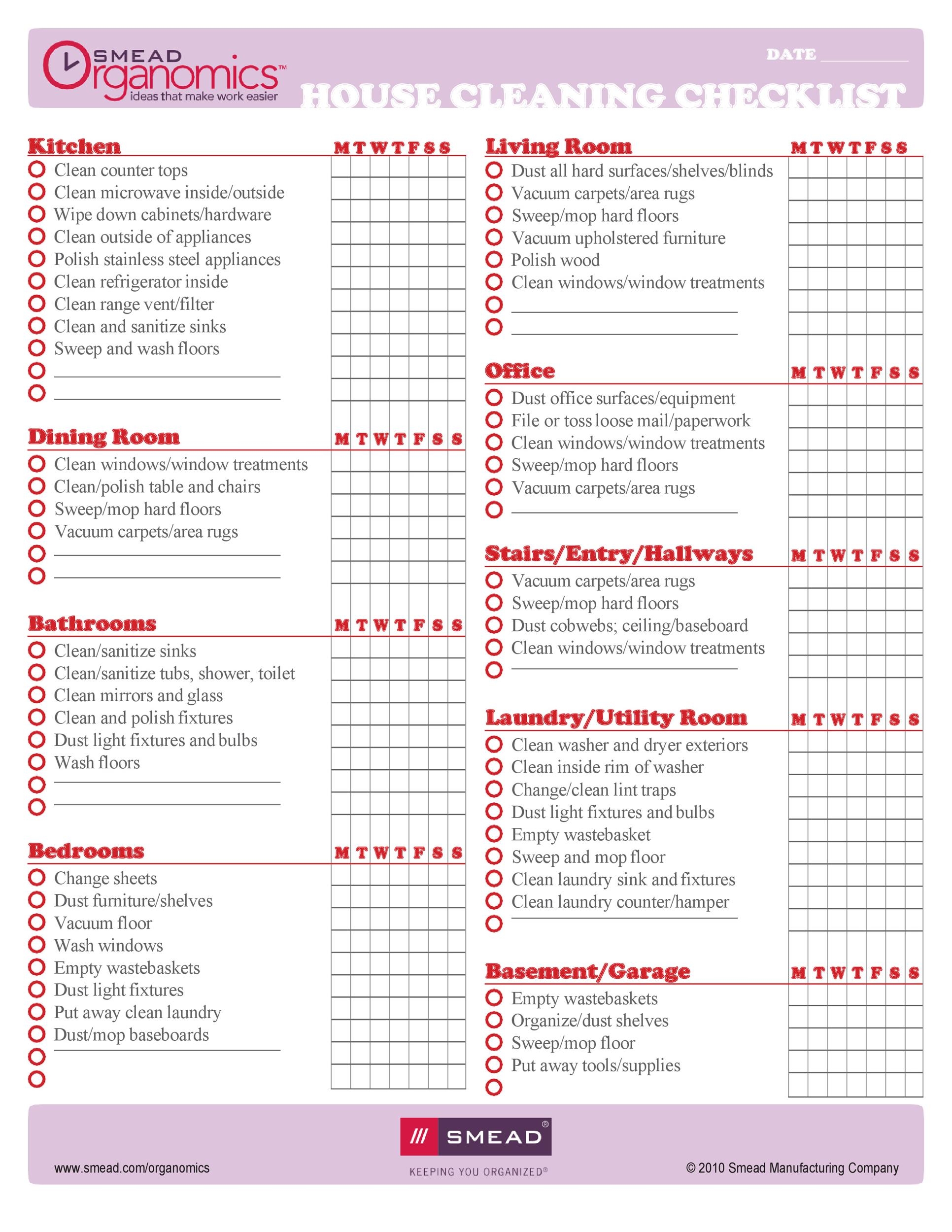 40 Printable House Cleaning Checklist Templates TemplateLab 40 Printable House Cleaning Checklist Templates TemplateLab